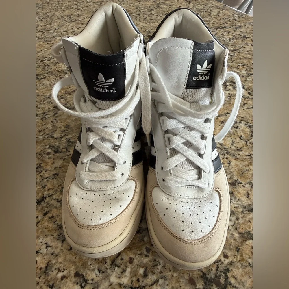 Adidas Originals G.S. ST High Top Sneakers | Vintage Off-White | Men’s 6 - Picture 2 of 13